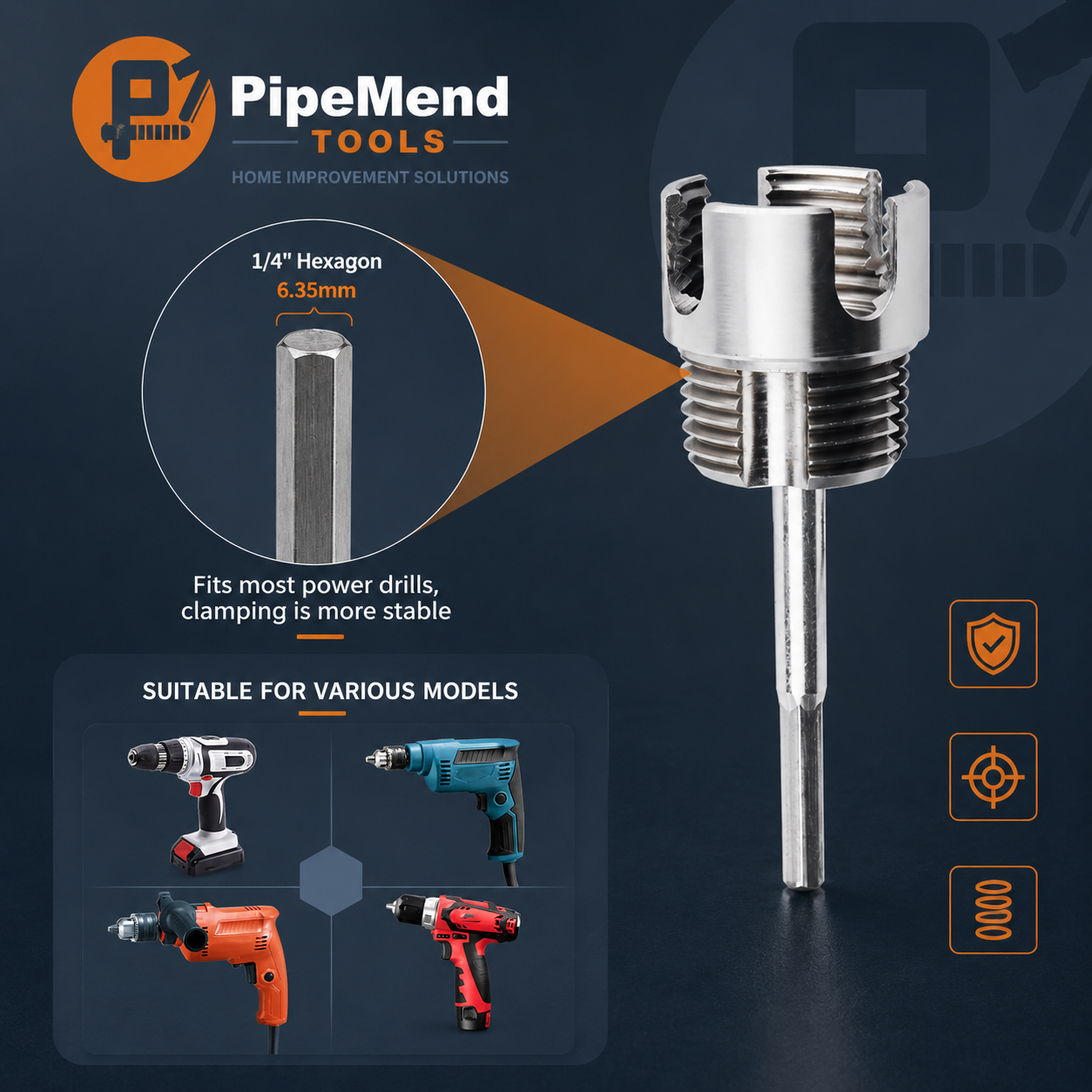 PipeMend™ 3-Piece Heavy-Duty Alloy Pipe Threading Tool Set – Integrated Internal & External PVC & Plastic Threader Kit