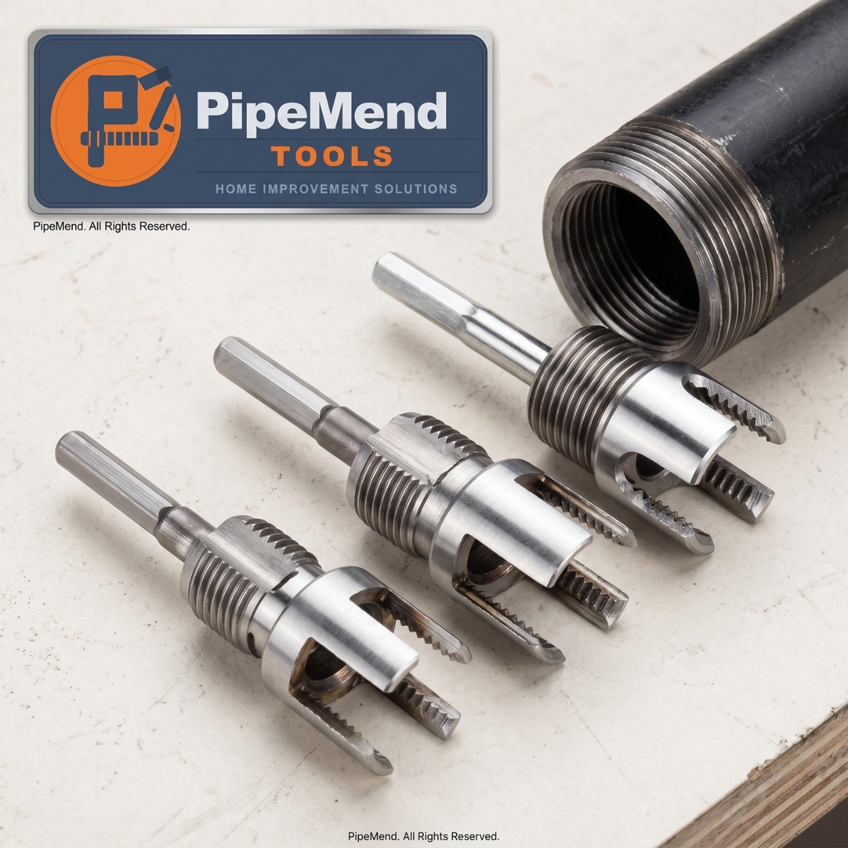 PipeMend™ 3-Piece Heavy-Duty Alloy Pipe Threading Tool Set – Integrated Internal & External PVC & Plastic Threader Kit